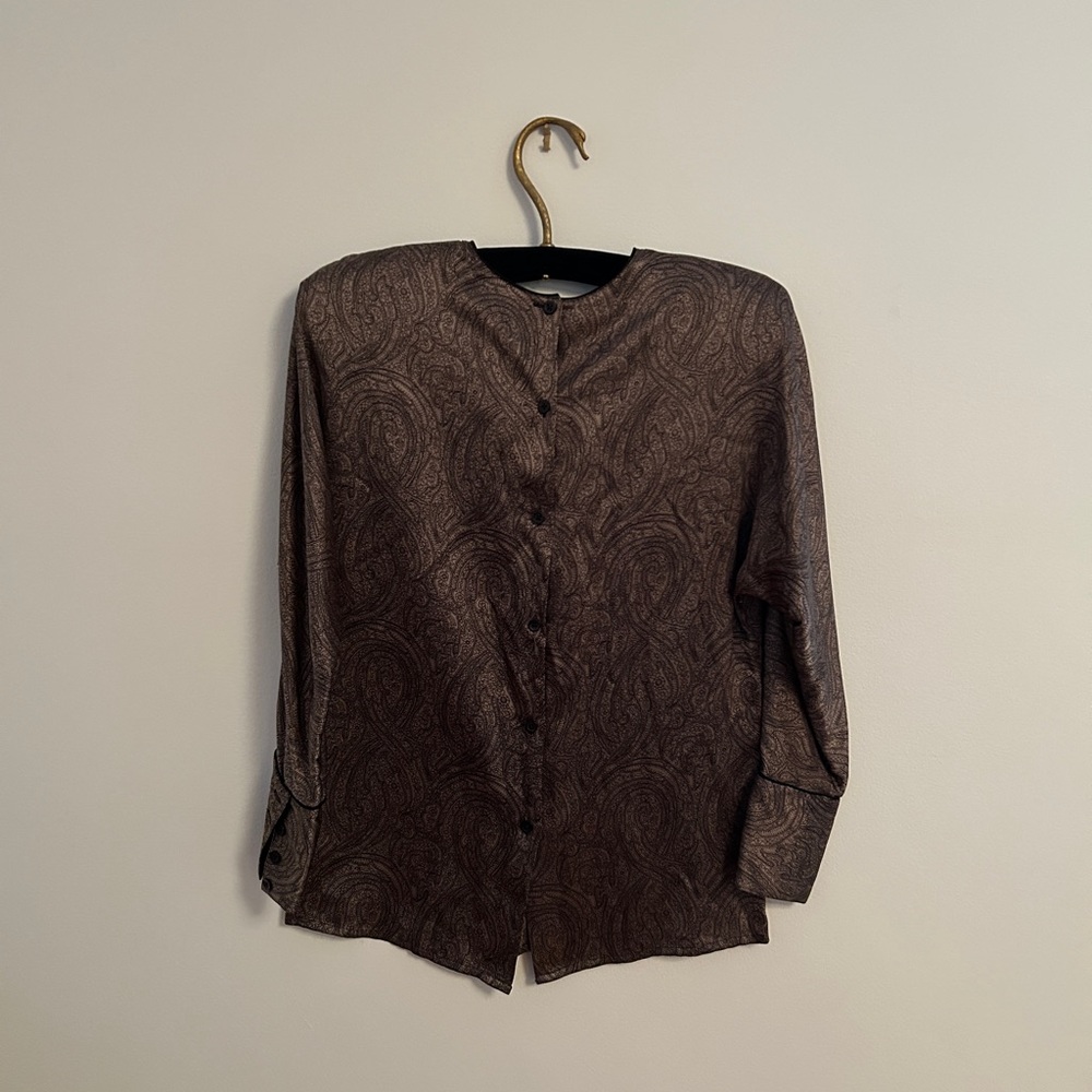 Vintage silk paisley blouse - Picture 2 of 7